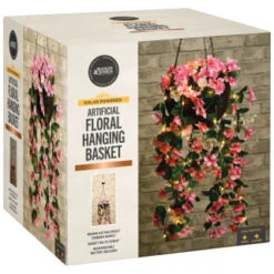 Solar Powered Artificial Floral Hanging Basket -Garden Furniture 393030 solar powered artificial floral hanging basket 5