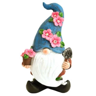 B&M Gonk Gnome Ornament With Solar Flower Hat - Blue 3 B&M Gonk Gnome Ornament With Solar Flower Hat - Blue