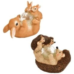 B&M Resin Rabbit Family With Solar Light 7 B&M Resin Rabbit Family With Solar Light -Garden Furniture 393078 resin family with solar light hedgehog