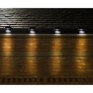 Solar Powered Fence & Gutter Lights - Black 4pk 3 Solar Powered Fence & Gutter Lights - Black 4pk