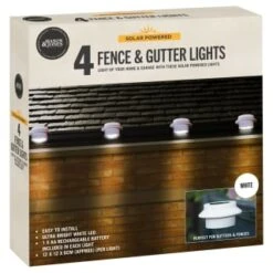 Solar Powered Fence & Gutter Lights - White 4pk 7 Solar Powered Fence & Gutter Lights - White 4pk -Garden Furniture 393086 4pk solar powered fence and gutter lights white 3