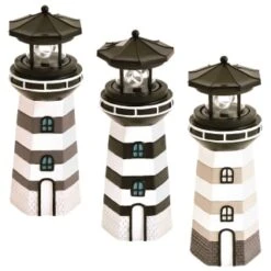 B&M Lighthouse Ornament With Rotating Solar Light - Grey 7 B&M Lighthouse Ornament With Rotating Solar Light - Grey -Garden Furniture 393263 lighthouse ornament with rotating solar light group