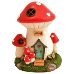 B&M Assorted Mushroom House Ornament With Glowing Solar Light 11 B&M Assorted Mushroom House Ornament With Glowing Solar Light -Garden Furniture 393429 mushroom house ornament with glowing solar light