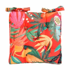 Garden Furniture 20 B&M Luxury Seat Pad - Orange Tropical Print