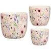 B&M Boho Garden Ceramic Plant Pots 3pk - Flowers 1 B&M Boho Garden Ceramic Plant Pots 3pk - Flowers -Garden Furniture 393644 3pk boho garden ceramic plant pots flower
