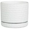 B&M White Ceramic Planter With Base Plate 1 B&M White Ceramic Planter With Base Plate -Garden Furniture 393651 white ceramic planter with base plate 2