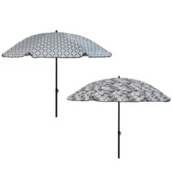 B&M Urban Eden Printed Parasol 1.8m - Geo -Garden Furniture 393760 urban eden 1 8m printed parsasol group