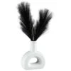 B&M Stone Rounded Vase With Black Pampas -Garden Furniture 394712 stone rounded vase with black plants