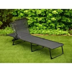 Vancouver Premium 3 Position Folding Relaxer Bed - Black 9 Vancouver Premium 3 Position Folding Relaxer Bed - Black -Garden Furniture 395731 vancouver premium 3 position folding relaxer bed 2