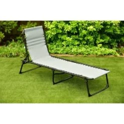 Garden Furniture 7 Dakota Premium 3 Position Folding Relaxer Bed - Grey