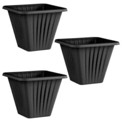 Square Planter 3pk - Black 8 Square Planter 3pk - Black -Garden Furniture 397062 3 pack square planters black group