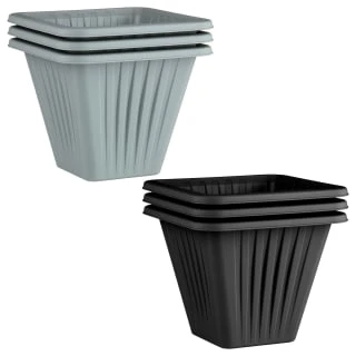 Square Planter 3pk - Grey 6 Square Planter 3pk - Grey - Image 4