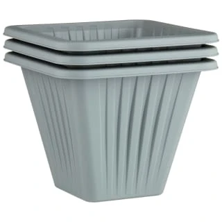 Square Planter 3pk - Grey 3 Square Planter 3pk - Grey