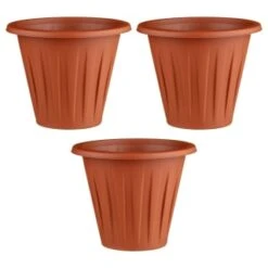 Terracotta Round Planters 3pk 7 Terracotta Round Planters 3pk -Garden Furniture 397064 3 pack terracotta round planters group