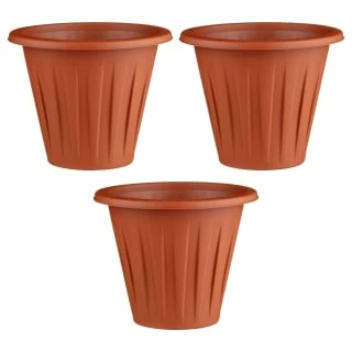 Terracotta Round Planters 3pk 5 Terracotta Round Planters 3pk - Image 3