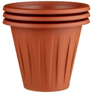 Terracotta Round Planters 3pk 3 Terracotta Round Planters 3pk